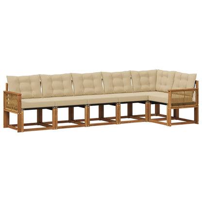 Set di divani da esterno 6 pcs Naturale e Beige