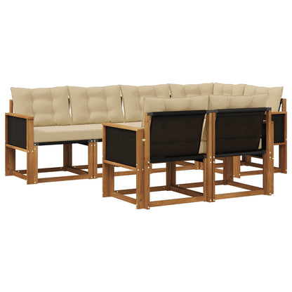 Set di divani da esterno con cuscino 7 pcs Naturale e Beige