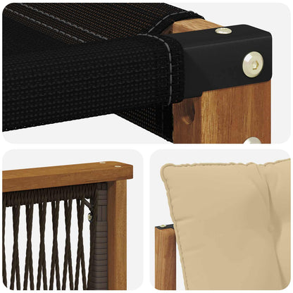 Set di divani da esterno con cuscino 7 pcs Naturale e Beige