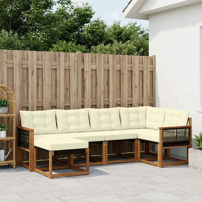 Set di divani da esterno con cuscino 6 pcs Naturale e Crema