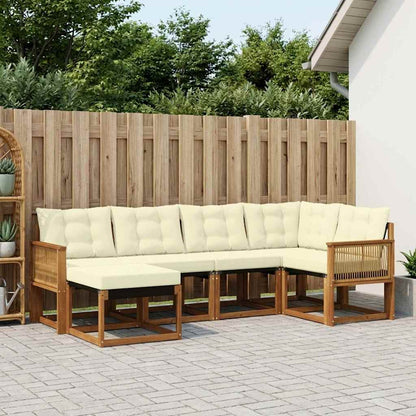 Set di divani da esterno con cuscino 6 pcs Naturale e Crema