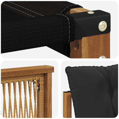 Set di divani da esterno con cuscino 7 pcs Naturale e Nero | homemem39