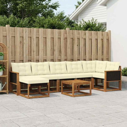 Set di divani da esterno con cuscino 8 pcs Naturale e Crema