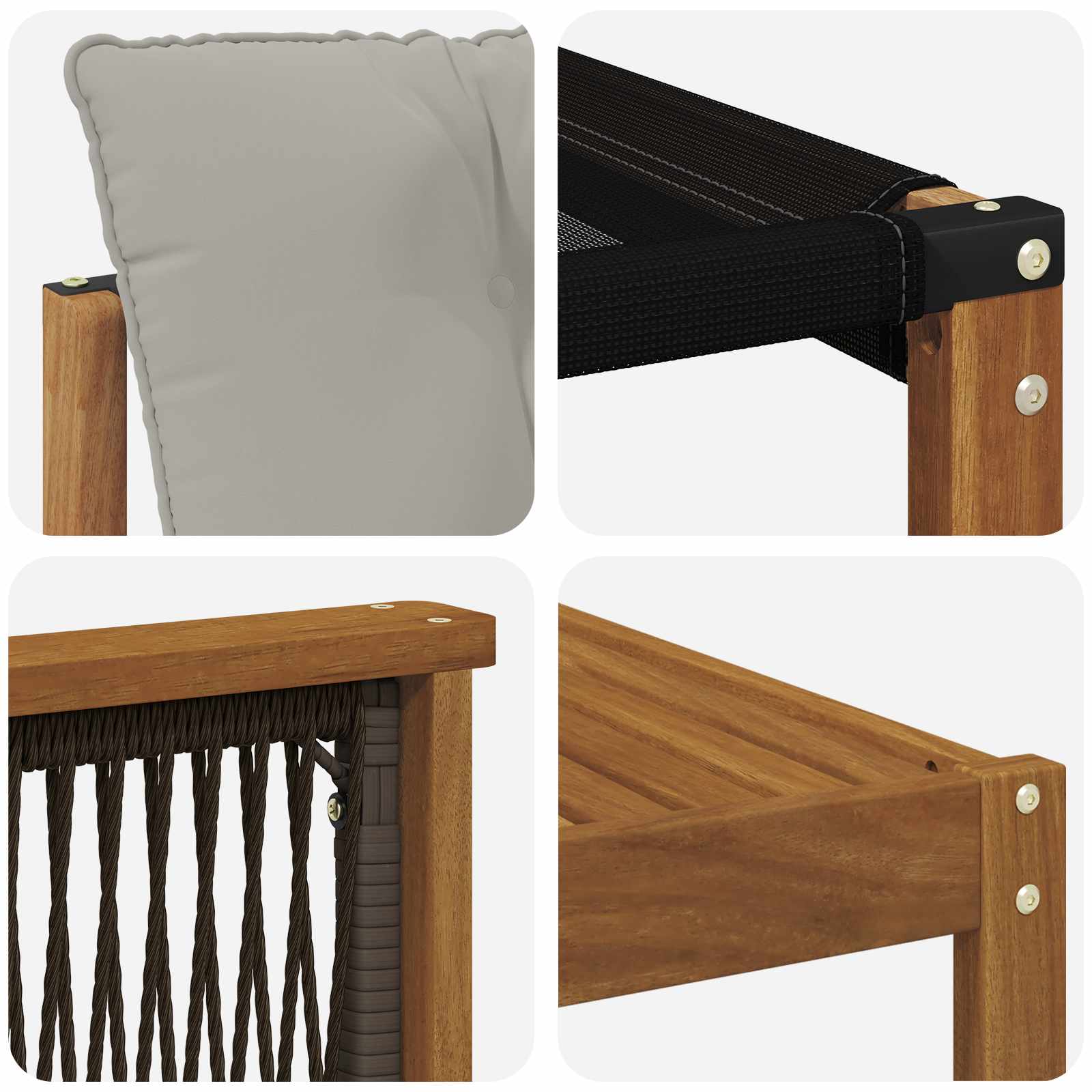 Set di divani da esterno 8 pcs Naturale e Grigio Chiaro | homemem39
