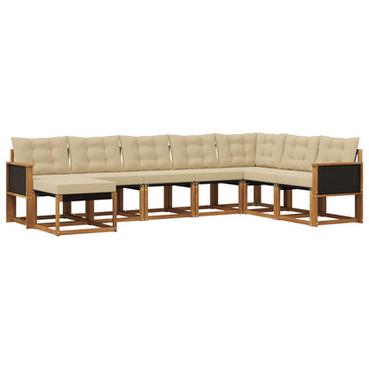 Set di divani da esterno con cuscino 8 pcs Naturale e Beige | homemem39