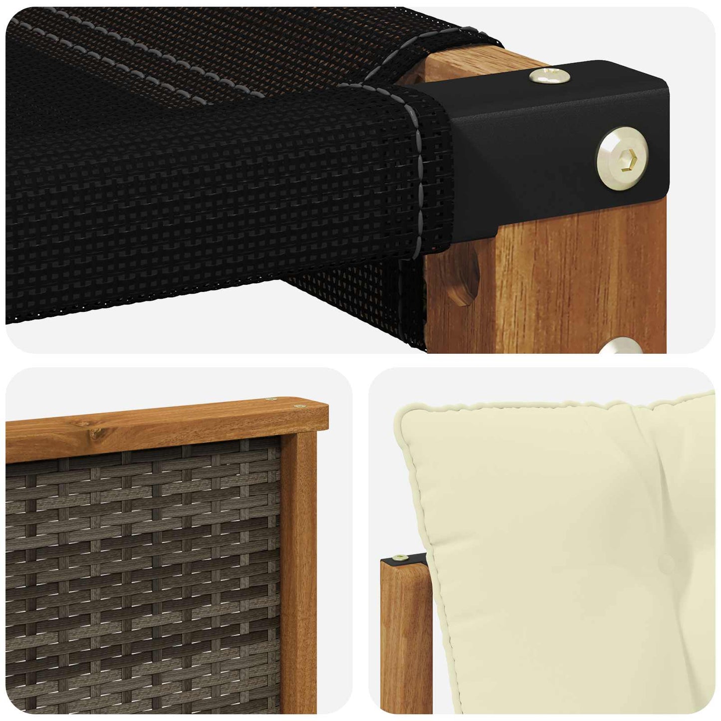 Set di divani da esterno con cuscino 8 pcs Naturale e Crema | homemem39