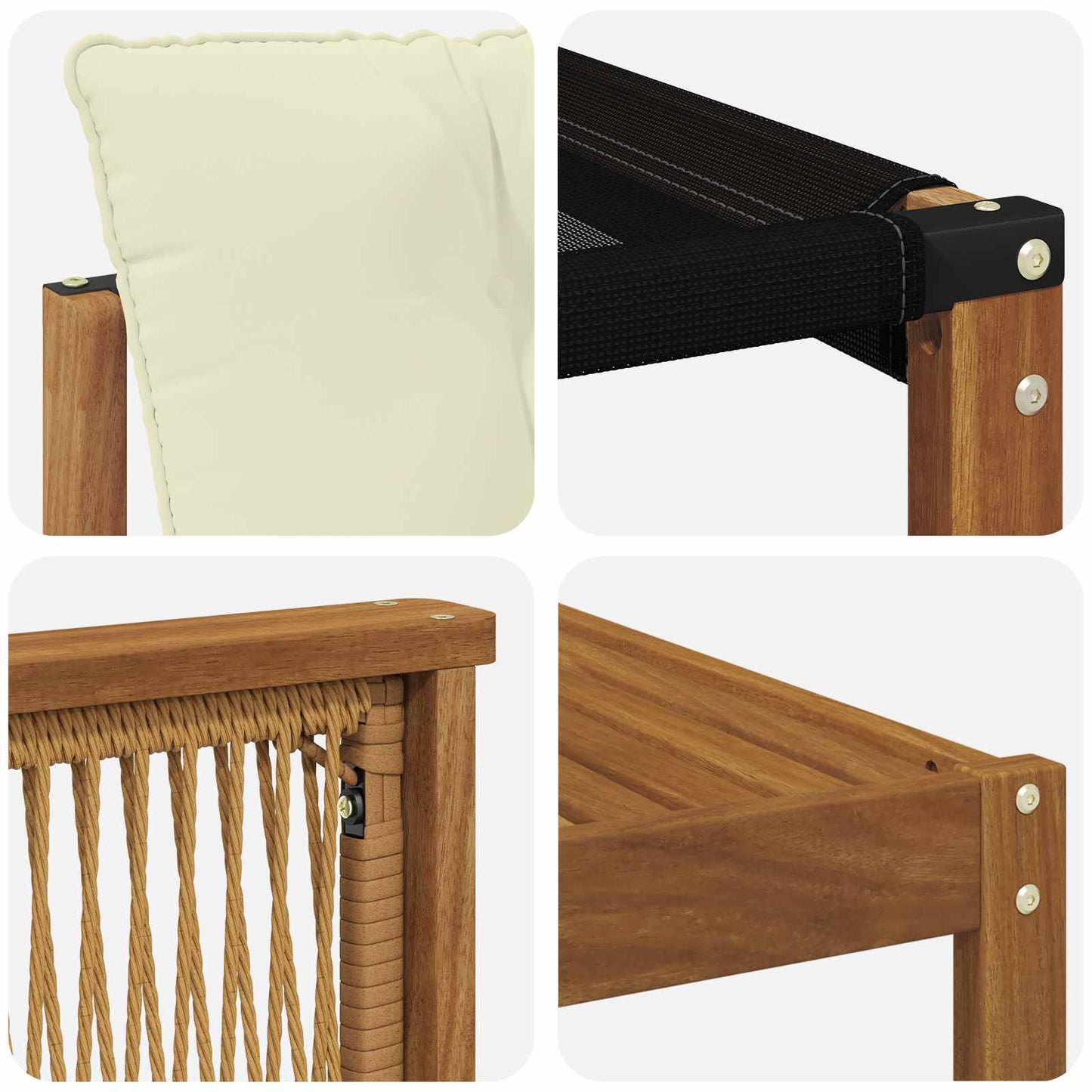 Set di divani da esterno con cuscino 9 pcs Naturale e Crema | homemem39