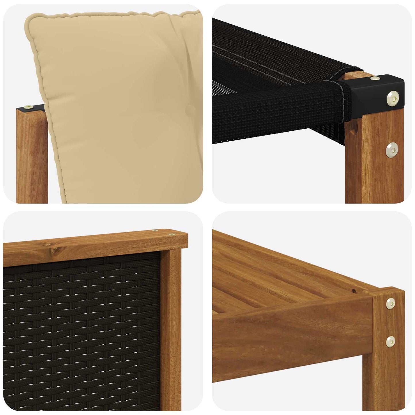 Set di divani da esterno con cuscino 10 pcs Naturale e Beige | homemem39