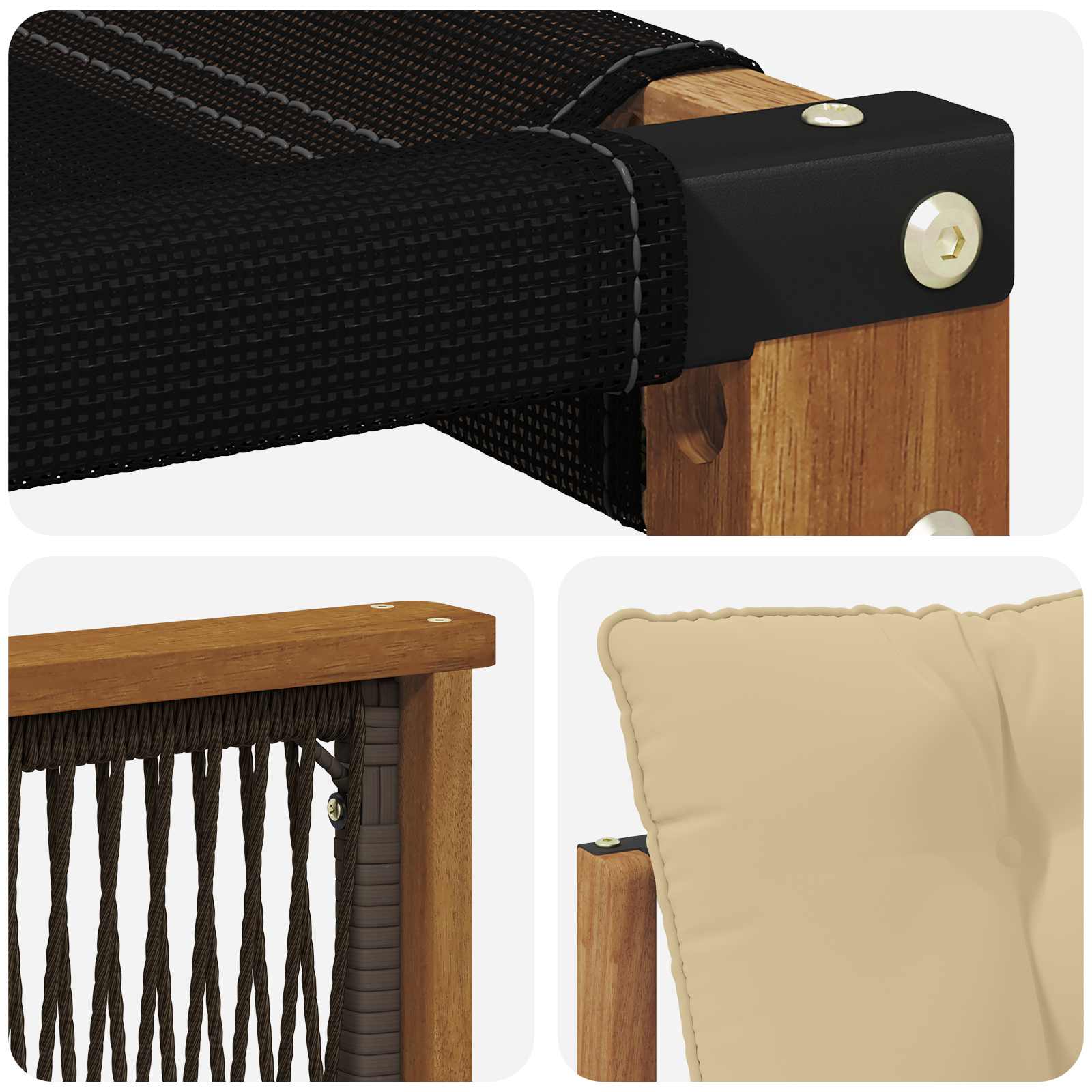 Set di divani da esterno con cuscino 10 pcs Naturale e Beige | homemem39