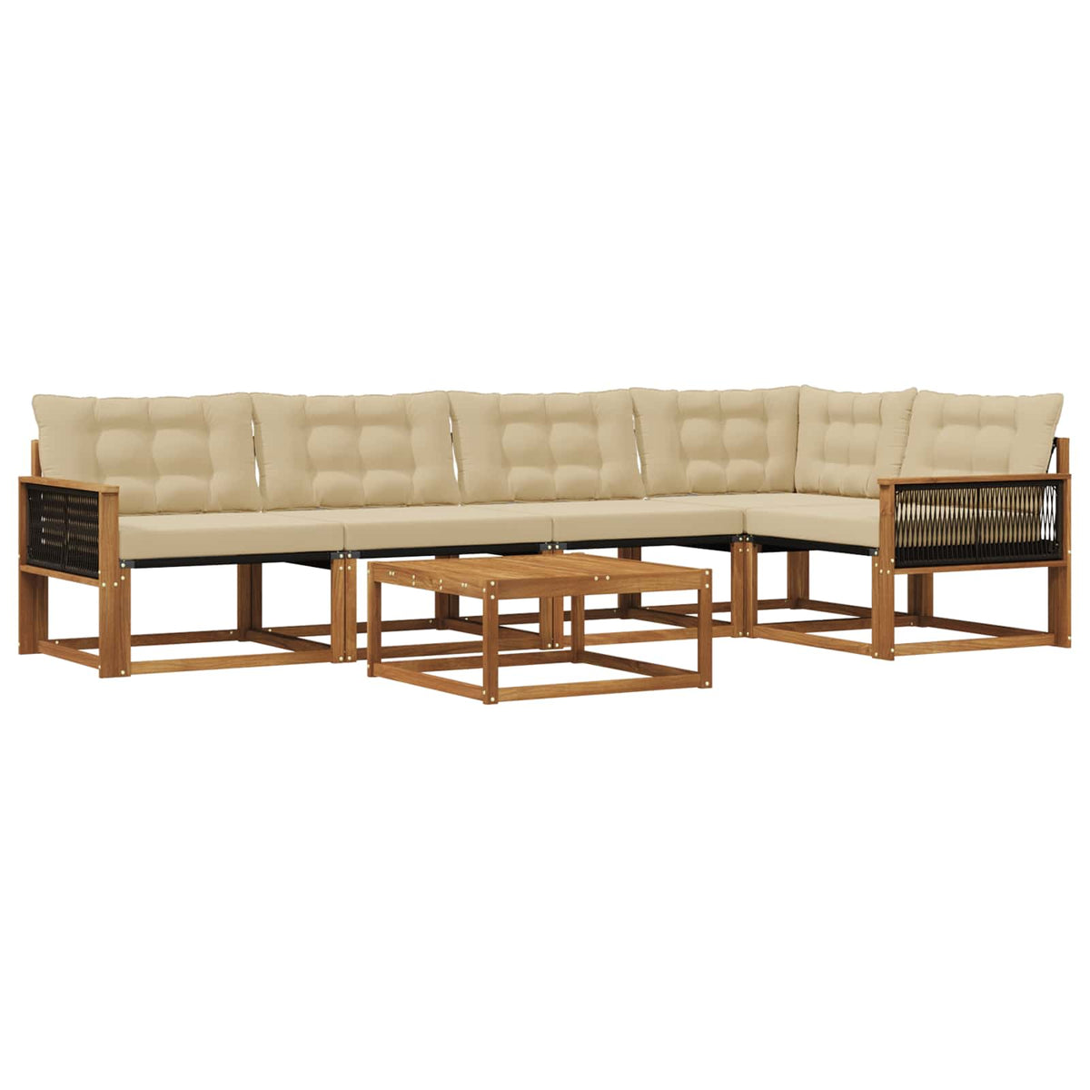 Set di divani da esterno 6 pz Naturale e Beige | homemem39