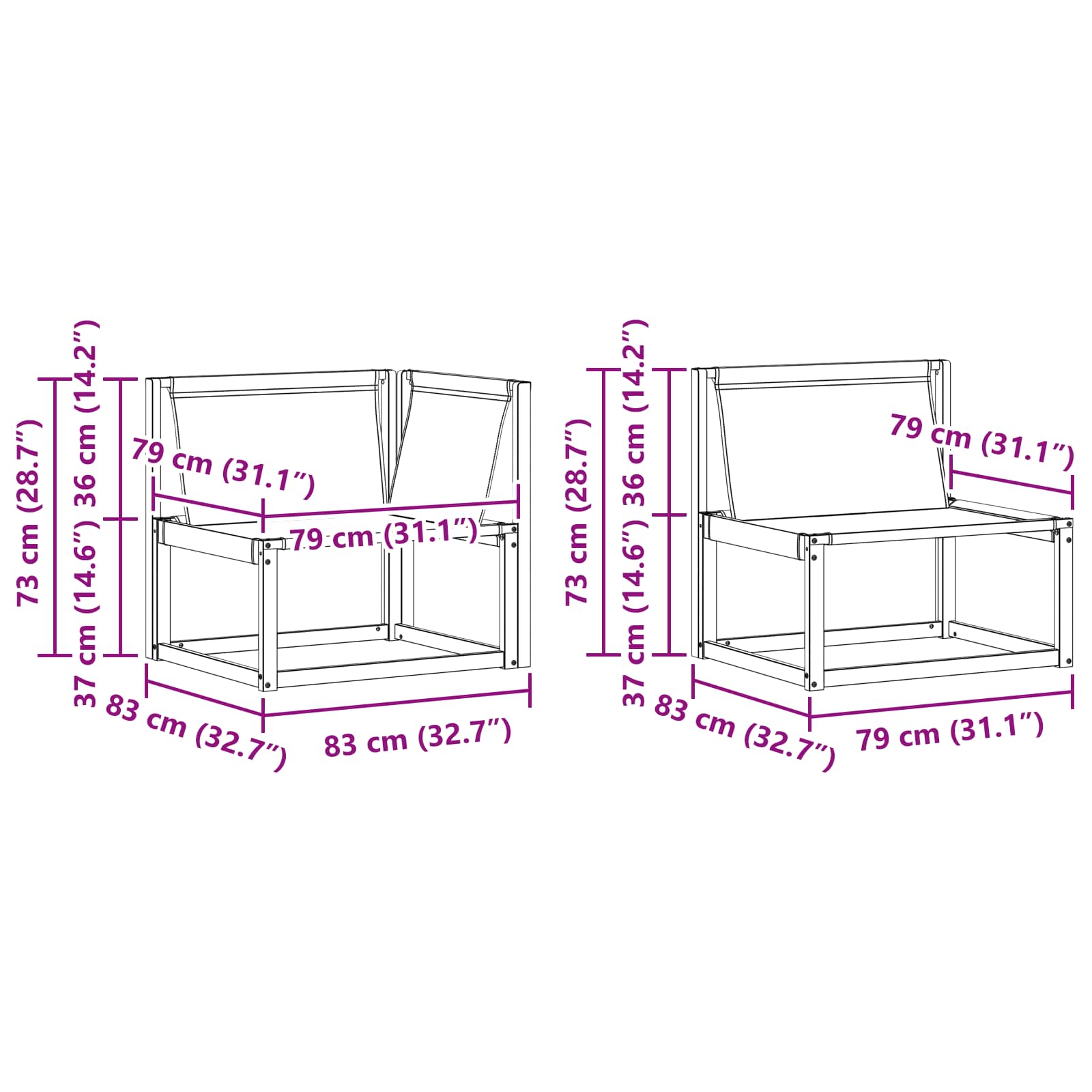 Set di divani da esterno 7 pcs Naturale e Grigio Chiaro | homemem39