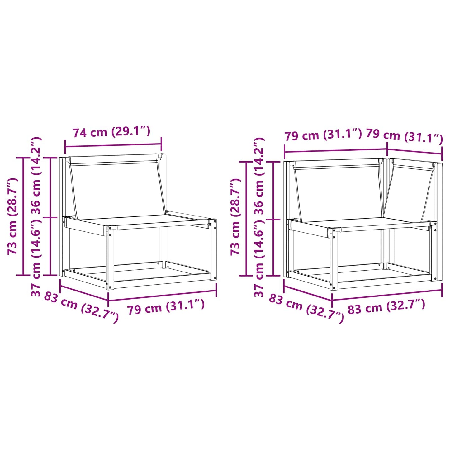 Set di divani da esterno con cuscino 9 pcs Naturale e Nero | homemem39