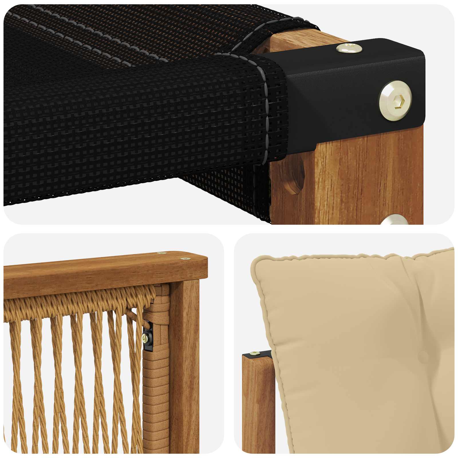 Set di divani da esterno con cuscino 10 pcs Naturale e Beige | homemem39