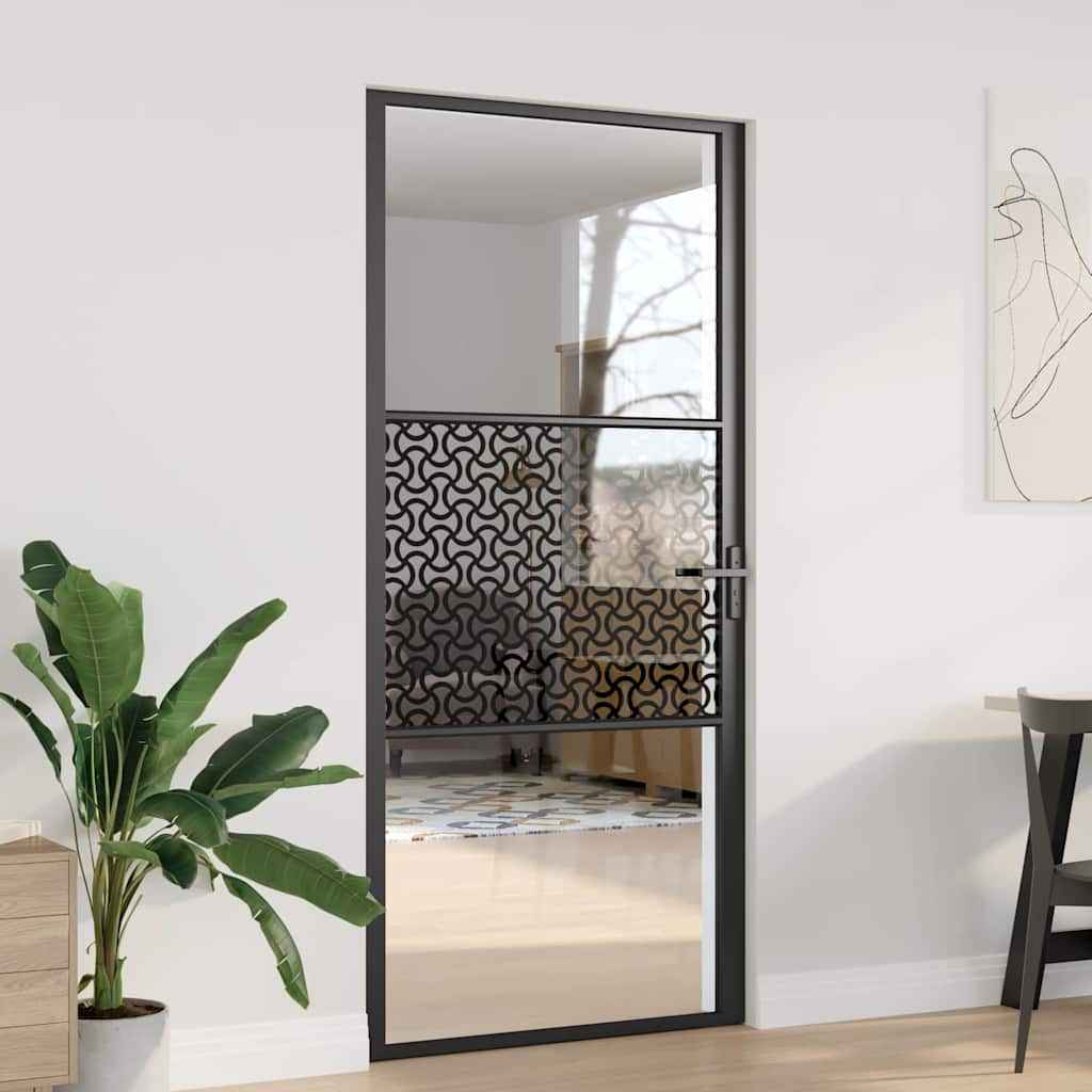 Porta in vetro Traforo Nero 93 x 3,5 x 201,5 cm Alluminio | homemem39