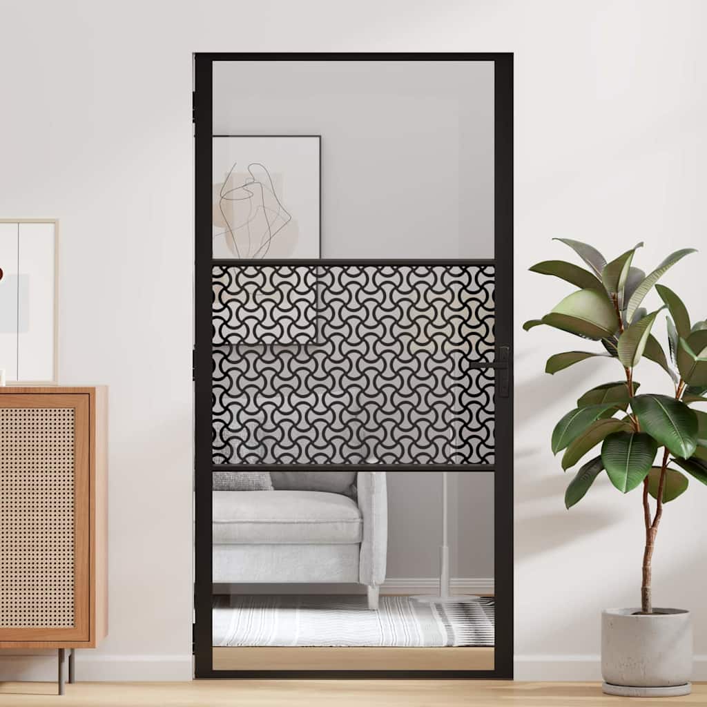 Porta in vetro Traforo Nero 102,5 x 3,5 x 201,5 cm Alluminio | homemem39