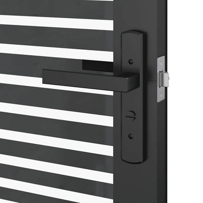 Porta in vetro Rigato Nero 76 x 3,5 x 201,5 cm Alluminio