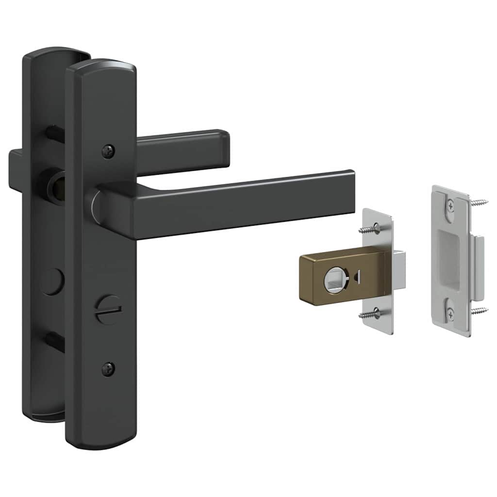 Porta in vetro Rigato Nero 83 x 3,5 x 201,5 cm Alluminio | homemem39