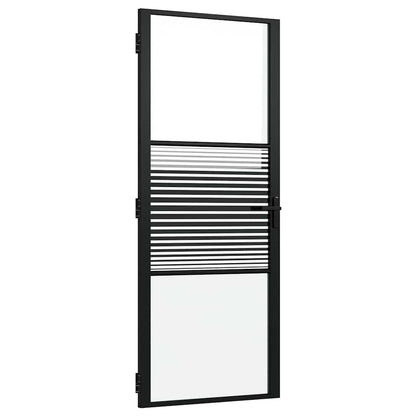 Porta in vetro Rigato Nero 83 x 3,5 x 201,5 cm Alluminio | homemem39