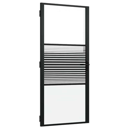 Porta in vetro Rigato Nero 93 x 3,5 x 201,5 cm Alluminio | homemem39