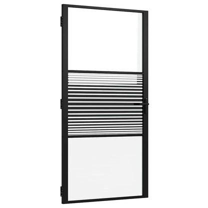 Porta in vetro Rigato Nero 102,5 x 3,5 x 201,5 cm Alluminio | homemem39