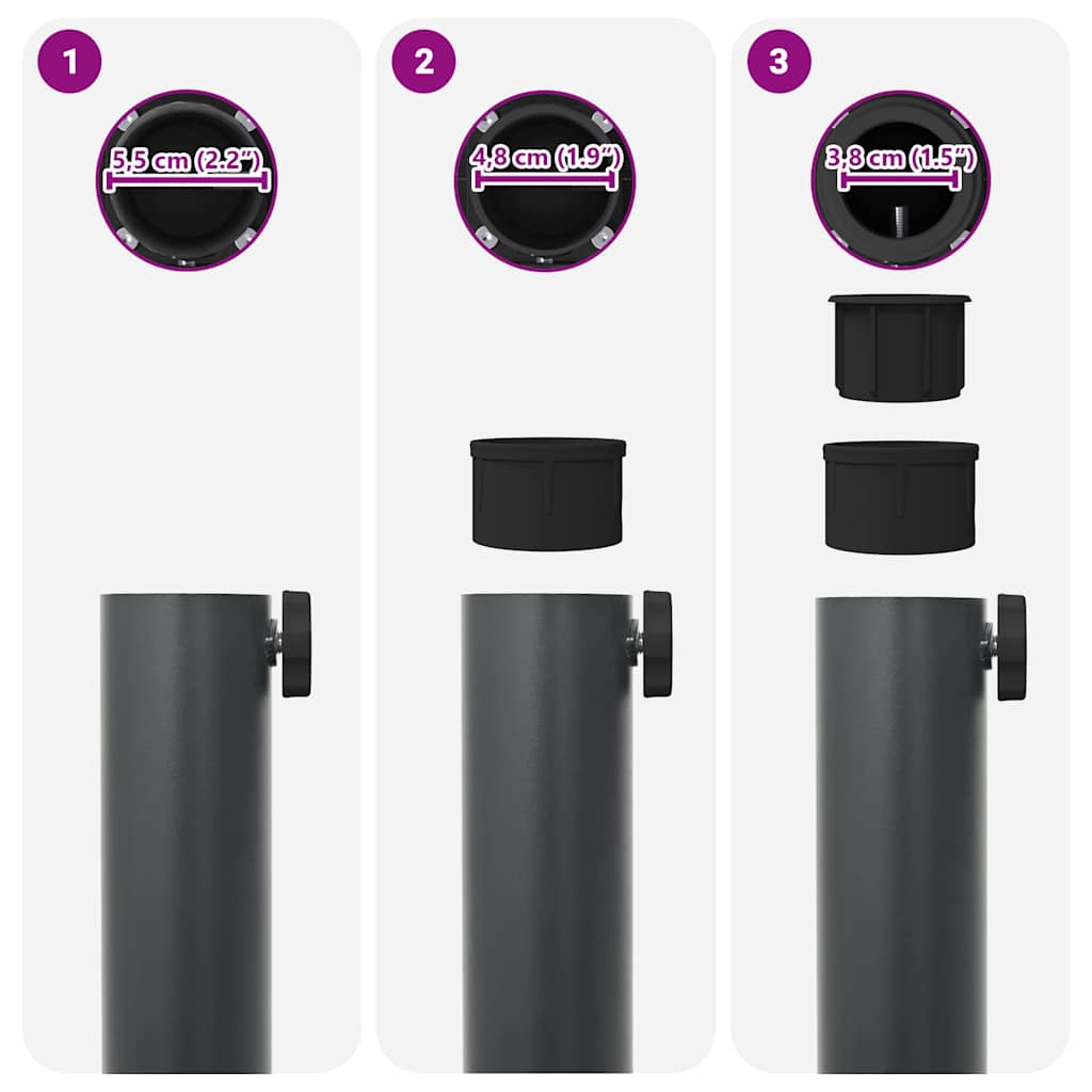 Base per Ombrello da Esterno Grigio scuro 45 x 45 x 31 cm - homemem39