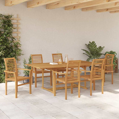 Set da Pranzo per Giardino 7 pcs Marrone Legno di teak solido