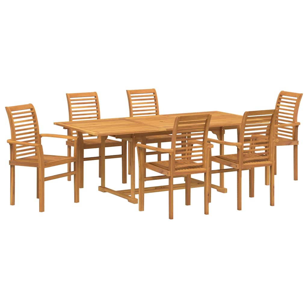 Set da Pranzo per Giardino 7 pcs Marrone Legno di teak solido