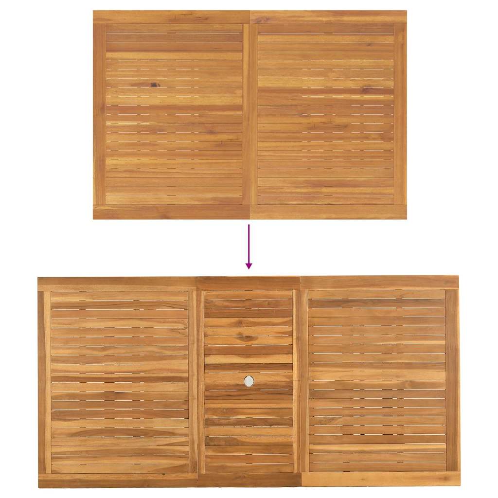 Set da Pranzo per Giardino 7 pcs Marrone Legno di teak solido