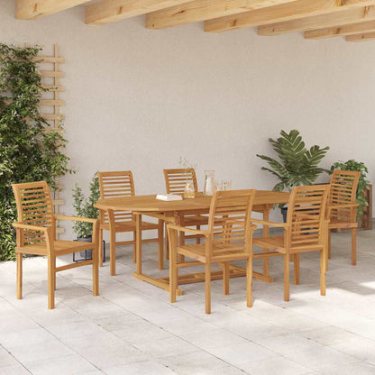 Set da Pranzo per Giardino 7 pcs Marrone Legno di teak solido