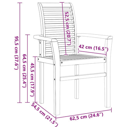 Set da Pranzo per Giardino 7 pcs Marrone Legno di teak solido