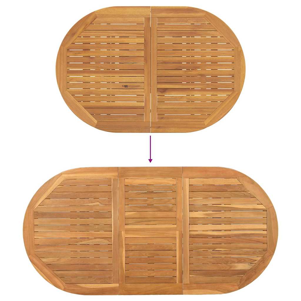 Set da Pranzo per Giardino 7 pcs Marrone Legno di teak solido