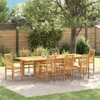 Set da Pranzo per Giardino 9 pcs Marrone Legno di teak solido