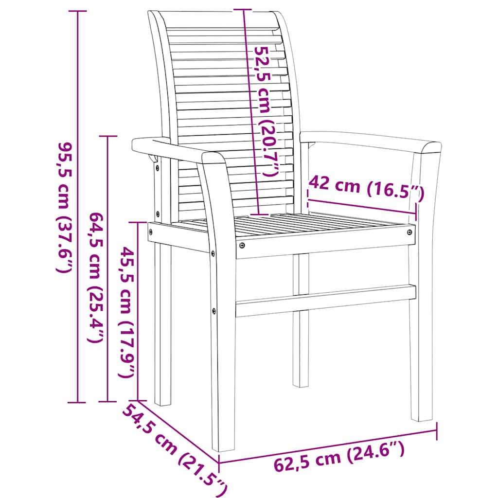 Set da Pranzo per Giardino 9 pcs Marrone Legno di teak solido