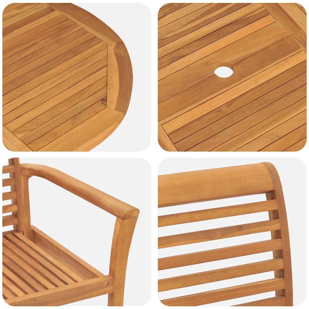 Set da Pranzo per Giardino 5 pcs Marrone Legno massello di teak - homemem39