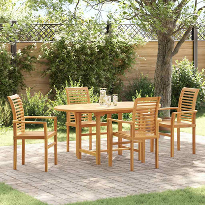 Set da Pranzo per Giardino 5 pcs Marrone Legno massello di teak - homemem39