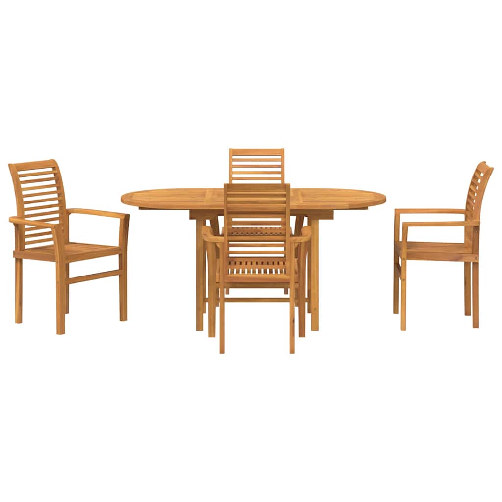 Set da Pranzo per Giardino 5 pcs Marrone Legno massello di teak - homemem39