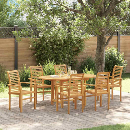 Set da Pranzo per Giardino 7 pcs Marrone Legno massello di teak - homemem39