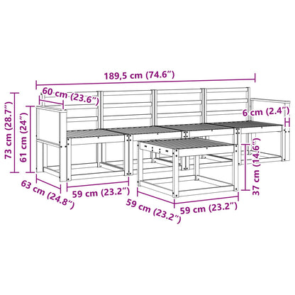 Set di divani da esterno 4 pz Naturale Legno di Acacia Massello | homemem39