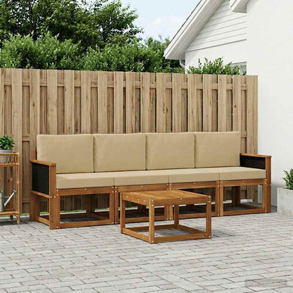 Set di divani da esterno con cuscino 4 pcs Naturale