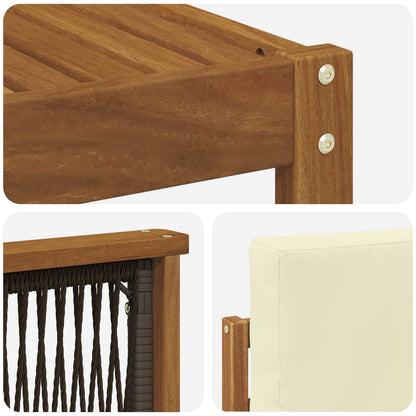 Set di divani da esterno 6 pz Naturale e Crema