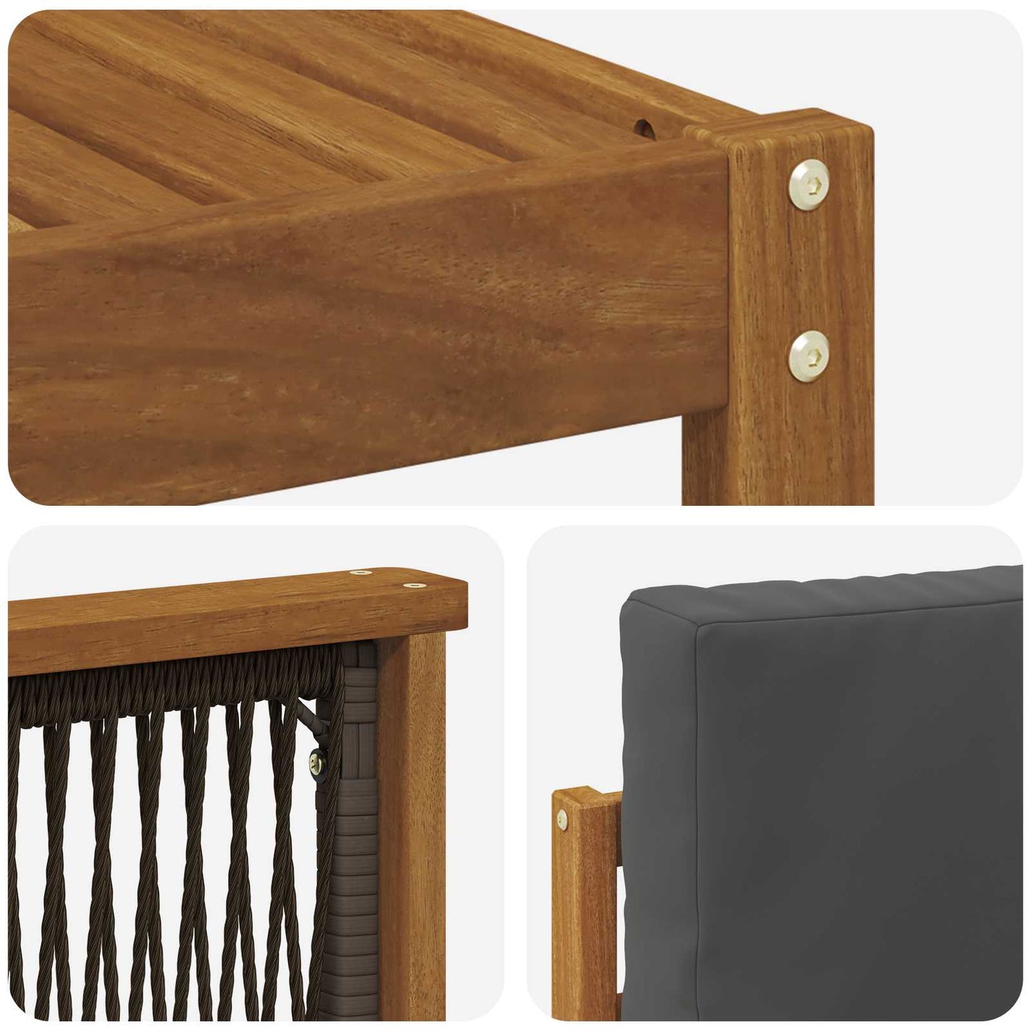 Set di divani da esterno con cuscino 6 pcs Naturale e Antracite
