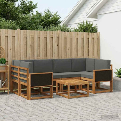 Set di divani da esterno con cuscino 5 pcs Naturale e Antracite