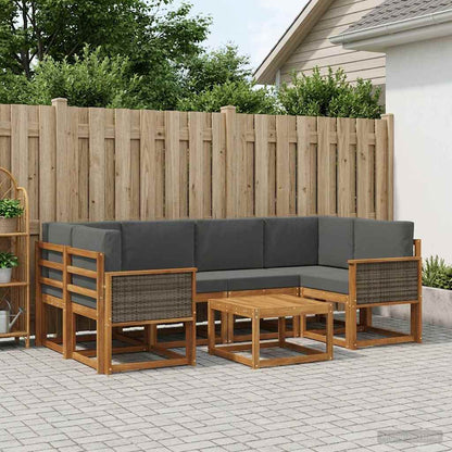 Set di divani da esterno con cuscino 5 pcs Naturale e Antracite