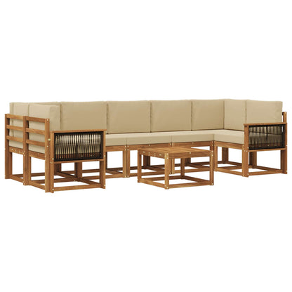 Set di divani da esterno con cuscino 6 pcs Naturale