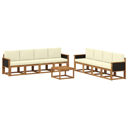 Set di divani da esterno con cuscino 7 pcs Naturale e Crema