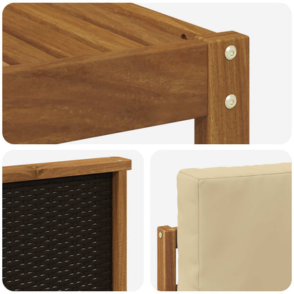 Set di divani da esterno con cuscino 7 pcs Naturale