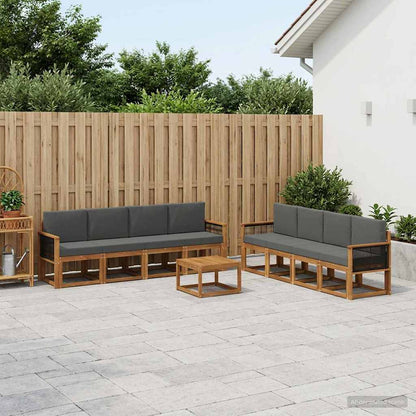Set di divani da esterno con cuscino 7 pcs Naturale e Antracite