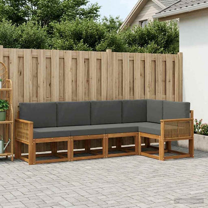 Set di divani da esterno 5 pz 5-Posti Naturale e Antracite