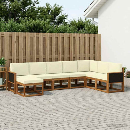 Set di divani da esterno con cuscino 8 pcs Naturale e Crema