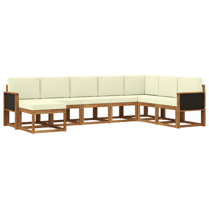 Set di divani da esterno con cuscino 8 pcs Naturale e Crema